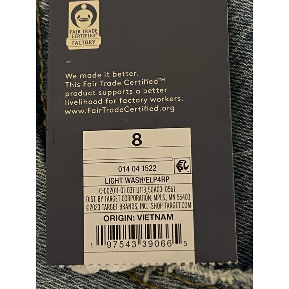 NWT Universal Thread Light Wash Denim Midi Skirt Front Slit Stretch NWT Sz 8 - Picture 11 of 12